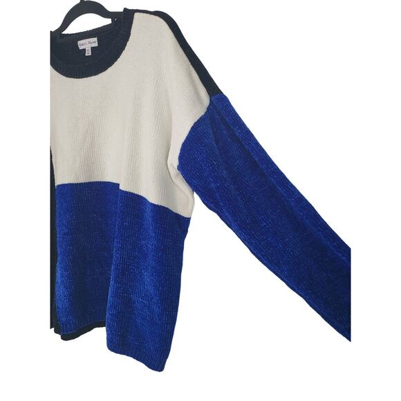 Rebecca Malone Colorblock Sweater XL Womens Crew Neck Long Sleeve Pullover Top - Picture 2 of 9